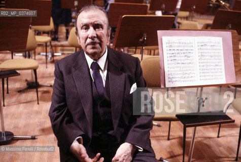 Claudio Arrau, pianista, musica classica, ritratto 1985, Roma, Italia / Claudio Arrau, pianist, classic music, potrait 1985, Rome, Italy. ©Massimo Perelli/Rosebud2