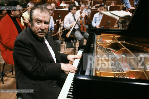 Claudio Arrau, pianista, musica classica, ritratto 1985, Roma, Italia / Claudio Arrau, pianist, classic music, potrait 1985, Rome, Italy. ©Massimo Perelli/Rosebud2