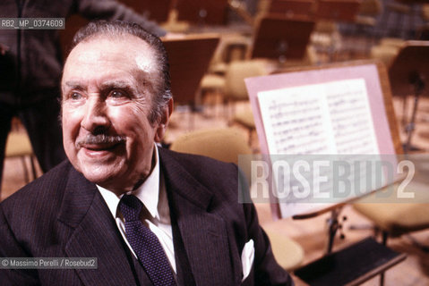 Claudio Arrau, pianista, musica classica, ritratto 1985, Roma, Italia / Claudio Arrau, pianist, classic music, potrait 1985, Rome, Italy. ©Massimo Perelli/Rosebud2