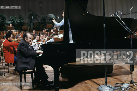 Claudio Arrau, pianista, musica classica, ritratto 1985, Roma, Italia / Claudio Arrau, pianist, classic music, potrait 1985, Rome, Italy. ©Massimo Perelli/Rosebud2