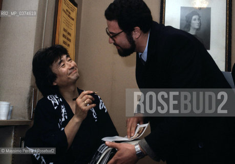 Seiji Ozawa, direttore, musica classica, ritratto 1985, Roma, Italia / Seiji Ozawa, director, classic music, potrait 1985, Rome, Italy. ©Massimo Perelli/Rosebud2