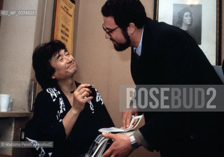 Seiji Ozawa, direttore, musica classica, ritratto 1985, Roma, Italia / Seiji Ozawa, director, classic music, potrait 1985, Rome, Italy. ©Massimo Perelli/Rosebud2