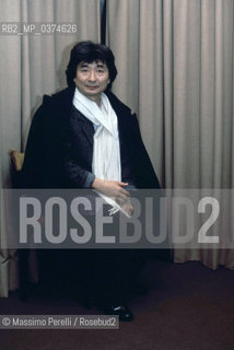 Seiji Ozawa, direttore, musica classica, ritratto 1985, Roma, Italia / Seiji Ozawa, director, classic music, potrait 1985, Rome, Italy. ©Massimo Perelli/Rosebud2