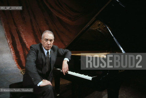 Alexis Weissenberg, pianista, musica classica, ritratto 1992, Roma, Italia / Alexis Weissenberg, pianist, classic music, potrait 1992, Rome, Italy. ©Massimo Perelli/Rosebud2