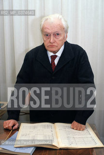 Gianandrea Gavazzeni, direttore, musica classica, ritratto 1989, Roma, Italia / Gianandrea Gavazzeni, director, classic music, potrait 1989, Rome, Italy. ©Massimo Perelli/Rosebud2