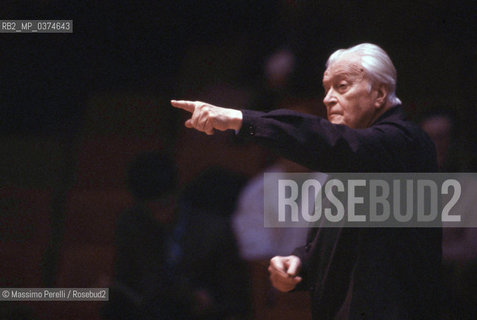 Gianandrea Gavazzeni, direttore, musica classica, ritratto 1989, Roma, Italia / Gianandrea Gavazzeni, director, classic music, potrait 1989, Rome, Italy. ©Massimo Perelli/Rosebud2