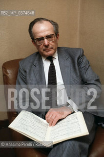 Wolfgang Sawallisch, direttore, musica classica, ritratto 1985, Roma, Italia / Wolfgang Sawallisch, director, classic music, potrait 1985, Rome, Italy. ©Massimo Perelli/Rosebud2