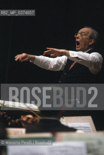 Wolfgang Sawallisch, direttore, musica classica, ritratto 1985, Roma, Italia / Wolfgang Sawallisch, director, classic music, potrait 1985, Rome, Italy. ©Massimo Perelli/Rosebud2