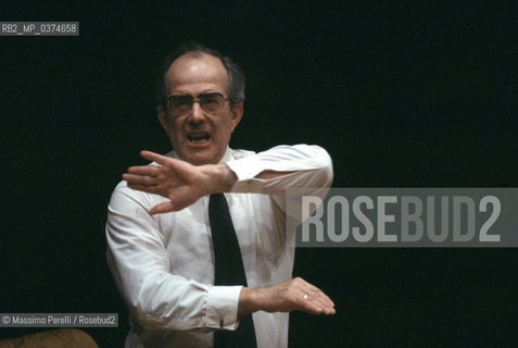 Wolfgang Sawallisch, direttore, musica classica, ritratto 1985, Roma, Italia / Wolfgang Sawallisch, director, classic music, potrait 1985, Rome, Italy. ©Massimo Perelli/Rosebud2