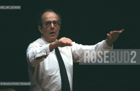 Wolfgang Sawallisch, direttore, musica classica, ritratto 1985, Roma, Italia / Wolfgang Sawallisch, director, classic music, potrait 1985, Rome, Italy. ©Massimo Perelli/Rosebud2