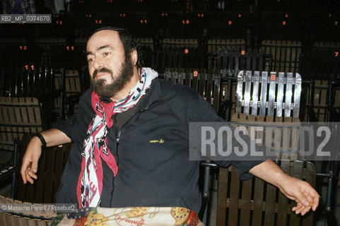 Luciano Pavarotti, cantante tenore, lirica, ritratto 1990, Roma, Italia / Luciano Pavarotti, tenor singer, lirica, potrait 1990, Rome, Italy. ©Massimo Perelli/Rosebud2