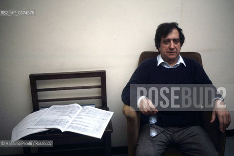 Luciano Berio, direttore, musica classica, ritratto 1983, Roma, Italia / Luciano Berio, director, classic music, potrait 1983, Rome, Italy. ©Massimo Perelli/Rosebud2