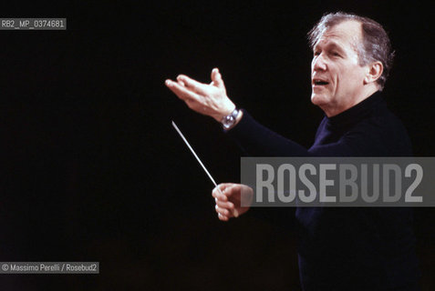 Georges Pretre, direttore, musica classica, ritratto 1989, Roma, Italia / Georges Pretre, director, classic music, potrait 1989, Rome, Italy. ©Massimo Perelli/Rosebud2