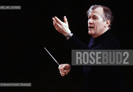 Georges Pretre, direttore, musica classica, ritratto 1989, Roma, Italia / Georges Pretre, director, classic music, potrait 1989, Rome, Italy. ©Massimo Perelli/Rosebud2