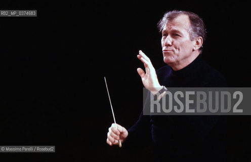 Georges Pretre, direttore, musica classica, ritratto 1989, Roma, Italia / Georges Pretre, director, classic music, potrait 1989, Rome, Italy. ©Massimo Perelli/Rosebud2