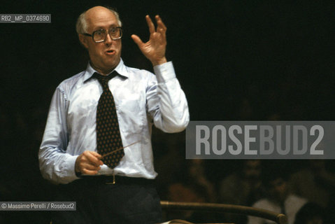 Mstislav Rostropovich, direttore, musica classica, ritratto 1989, Roma, Italia / Mstislav Rostropovich, director, classic music, potrait 1989, Rome, Italy. ©Massimo Perelli/Rosebud2