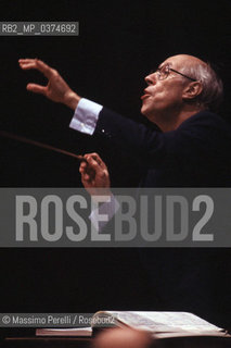 Mstislav Rostropovich, direttore, musica classica, ritratto 1989, Roma, Italia / Mstislav Rostropovich, director, classic music, potrait 1989, Rome, Italy. ©Massimo Perelli/Rosebud2