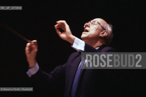 Mstislav Rostropovich, direttore, musica classica, ritratto 1989, Roma, Italia / Mstislav Rostropovich, director, classic music, potrait 1989, Rome, Italy. ©Massimo Perelli/Rosebud2