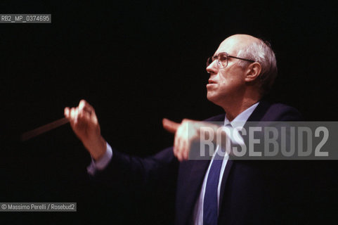 Mstislav Rostropovich, direttore, musica classica, ritratto 1989, Roma, Italia / Mstislav Rostropovich, director, classic music, potrait 1989, Rome, Italy. ©Massimo Perelli/Rosebud2