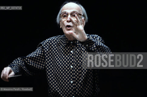 Yehudy Menhuin, violinista, musica classica, ritratto 1987, Roma, Italia / Yehudy Menhuin, violinist, classic music, potrait 1987, Rome, Italy. ©Massimo Perelli/Rosebud2