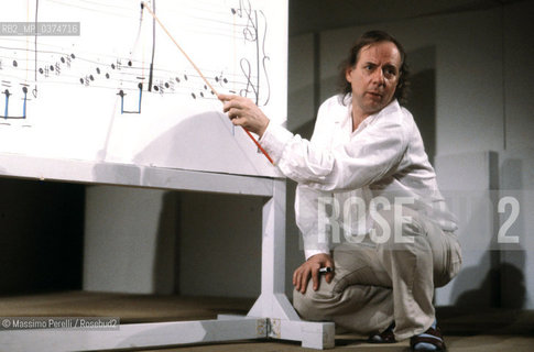 Karlheinz Stockhausen, compositore, musica contemporanea, ritratto 1983, Roma, Italia / Karlheinz Stockhausen, composer, contemporary music, potrait 1983, Rome, Italy. ©Massimo Perelli/Rosebud2