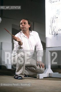 Karlheinz Stockhausen, compositore, musica contemporanea, ritratto 1983, Roma, Italia / Karlheinz Stockhausen, composer, contemporary music, potrait 1983, Rome, Italy. ©Massimo Perelli/Rosebud2