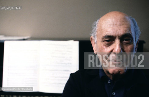 Sir.George Solti, direttore, musica classica, ritratto 1986, Bologna, Italia / Sir.Georg Solti, director, classic music, potrait 1986, Bologna, Italy. ©Massimo Perelli/Rosebud2