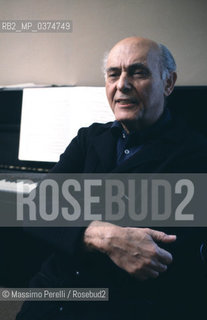 Sir.George Solti, direttore, musica classica, ritratto 1986, Bologna, Italia / Sir.Georg Solti, director, classic music, potrait 1986, Bologna, Italy. ©Massimo Perelli/Rosebud2