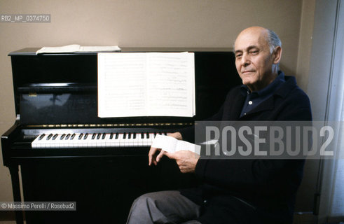 Sir.George Solti, direttore, musica classica, ritratto 1986, Bologna, Italia / Sir.Georg Solti, director, classic music, potrait 1986, Bologna, Italy. ©Massimo Perelli/Rosebud2