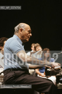 Sir.George Solti, direttore, musica classica, ritratto 1986, Bologna, Italia / Sir.Georg Solti, director, classic music, potrait 1986, Bologna, Italy. ©Massimo Perelli/Rosebud2