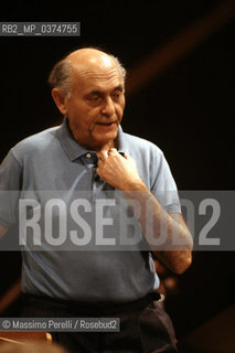 Sir.George Solti, direttore, musica classica, ritratto 1986, Bologna, Italia / Sir.Georg Solti, director, classic music, potrait 1986, Bologna, Italy. ©Massimo Perelli/Rosebud2