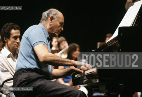 Sir.George Solti, direttore, musica classica, ritratto 1986, Bologna, Italia / Sir.Georg Solti, director, classic music, potrait 1986, Bologna, Italy. ©Massimo Perelli/Rosebud2