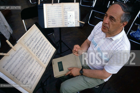 Pierre Boulez, direttore, musica classica, ritratto 1991, Roma, Italia / Pierre Boulez, director, classic music, potrait 1991, Rome, Italy. ©Massimo Perelli/Rosebud2