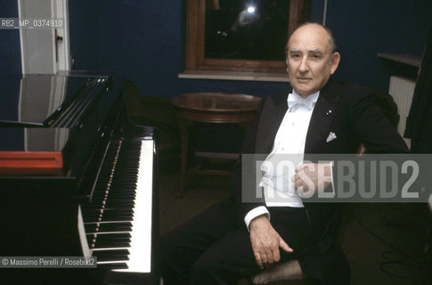 Nikita Magaloff, pianista, musica classica, ritratto 1985, Roma, Italia / Nikita Magaloff, pianist, classic music, potrait 1985, Rome, Italy. ©Massimo Perelli/Rosebud2