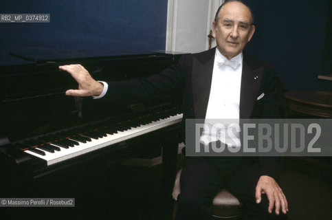 Nikita Magaloff, pianista, musica classica, ritratto 1985, Roma, Italia / Nikita Magaloff, pianist, classic music, potrait 1985, Rome, Italy. ©Massimo Perelli/Rosebud2