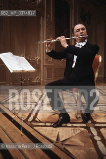 Conrad Klemm, flautista, musica classica, ritratto 1985, Roma, Italia / Conrad Klemm, flautist, classic music, potrait 1985, Rome, Italy. ©Massimo Perelli/Rosebud2