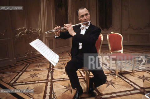 Conrad Klemm, flautista, musica classica, ritratto 1985, Roma, Italia / Conrad Klemm, flautist, classic music, potrait 1985, Rome, Italy. ©Massimo Perelli/Rosebud2