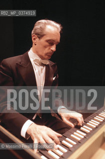 Gustav Leonhardt, pianista, musica classica, ritratto 1988, Roma, Italia / Gustav Leonhardt, pianist, classic music, potrait 1988, Rome, Italy. ©Massimo Perelli/Rosebud2