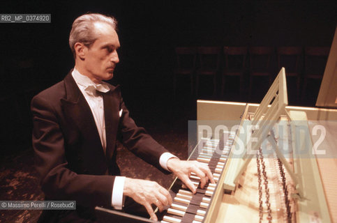 Gustav Leonhardt, pianista, musica classica, ritratto 1988, Roma, Italia / Gustav Leonhardt, pianist, classic music, potrait 1988, Rome, Italy. ©Massimo Perelli/Rosebud2