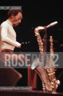 Sam Rivers, sassofonista, musica jazz, ritratto 1983, Roma, Italia / Sam Rivers, saxofonist, jazz music, potrait 1983, Rome, Italy. ©Massimo Perelli/Rosebud2