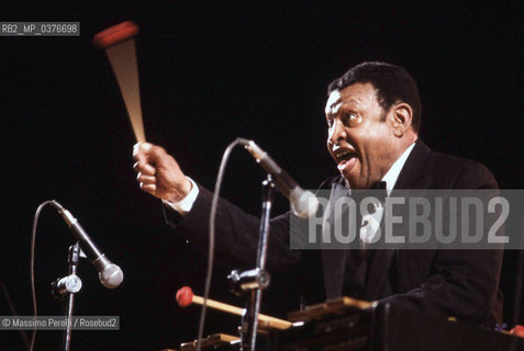 Lionel Hampton, vibrafonista, musica jazz, ritratto 1983, Roma, Italia / Lionel Hampton, vibrafonist, jazz music, potrait 1983, Rome, Italy. ©Massimo Perelli/Rosebud2