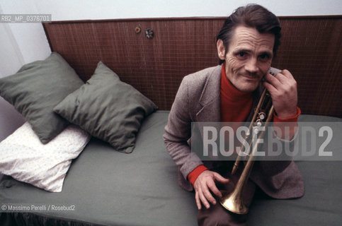 Chet Baker, tromba, musica jazz, ritratto 1986, Roma, Italia / Chet Baker, trumpet, jazz music, potrait 1986, Rome, Italy. ©Massimo Perelli/Rosebud2