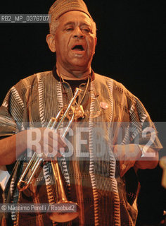 Dizzy Gillespie(rana), tromba, musica jazz, ritratto 1983, Roma, Italia / Dizzy Gillespie(frog), trumpet, jazz music, potrait 1983, Rome, Italy. ©Massimo Perelli/Rosebud2