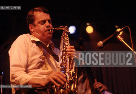 Phil Woods, sassofonista, musica jazz, ritratto 1986, Roma, Italia / Phil Woods, saxophonist, jazz music, potrait 1986, Rome, Italy. ©Massimo Perelli/Rosebud2