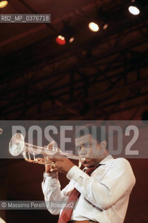 Freddie Hubbard, tromba, musica jazz, ritratto 1985, Roma, Italia / Freddie Hubbard, trumpet, jazz music, potrait 1985, Rome, Italy. ©Massimo Perelli/Rosebud2