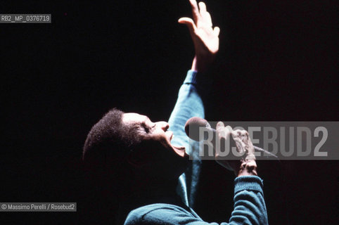 Al Jarreau, cantante, musica jazz e brasiliana, ritratto 1985, Roma, Italia / Al Jarreau, jazz & brasilian music, potrait 1985, Rome, Italy. ©Massimo Perelli/Rosebud2