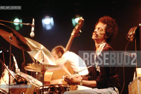 Danny Richmond, batterista, musica jazz, ritratto 1983, Roma, Italia / Danny Richmond, drummer, jazz music, potrait 1983, Rome, Italy. ©Massimo Perelli/Rosebud2