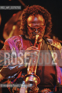 Miles Davis, tromba, musica jazz, ritratto 1992, Roma, Italia / Miles Davis, trumpet, jazz music, potrait 1992, Rome, Italy. ©Massimo Perelli/Rosebud2