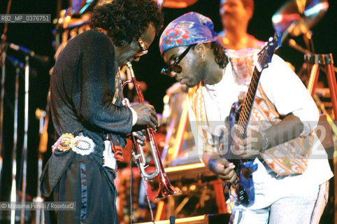 Miles Davis, tromba, musica jazz, ritratto 1992, Roma, Italia / Miles Davis, trumpet, jazz music, potrait 1992, Rome, Italy. ©Massimo Perelli/Rosebud2