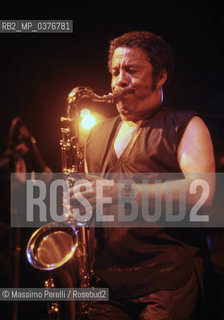 Johnny Griffin, sassofonista, musica jazz, ritratto 1983, Roma, Italia / Johnny Griffin, saxophonist, jazz music, potrait 1983, Rome, Italy. ©Massimo Perelli/Rosebud2